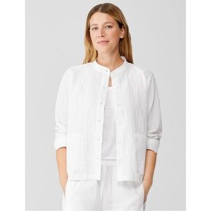 Eileen Fisher organic cotton pucker shirt jacket